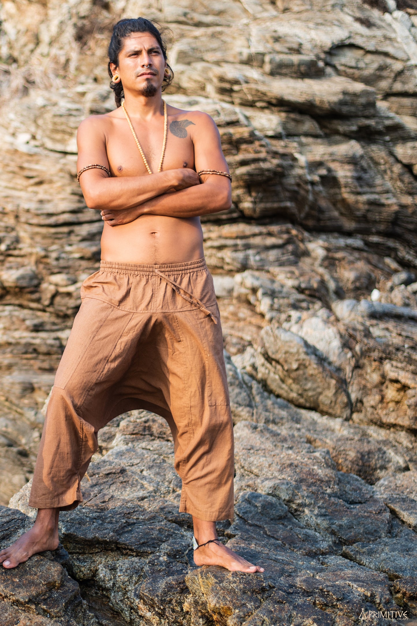 3/4 Harem-Hosen ⋙ Handgewebte Khadi-Baumwolle