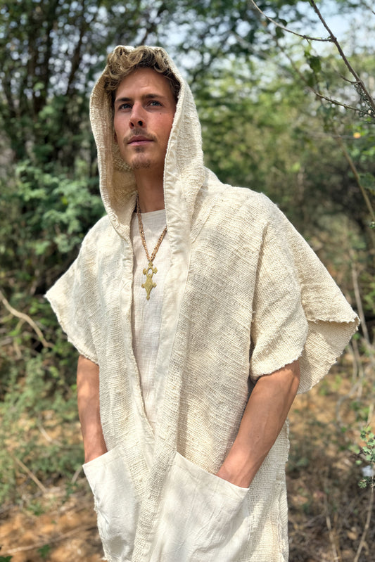Open Poncho ~ Raw Khadi Cotton