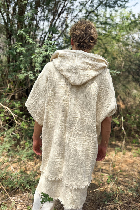 Open Poncho ~ Raw Khadi Cotton