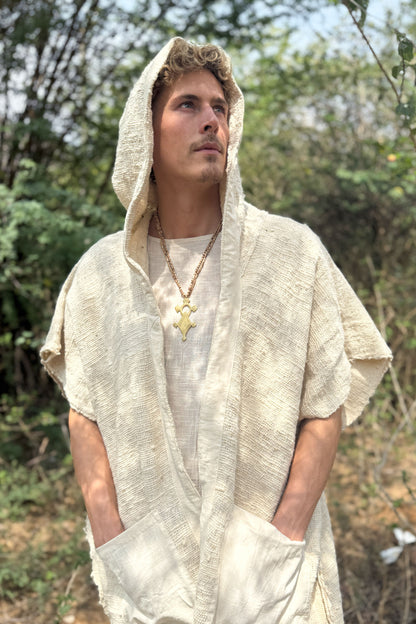 Open Poncho ~ Raw Khadi Cotton