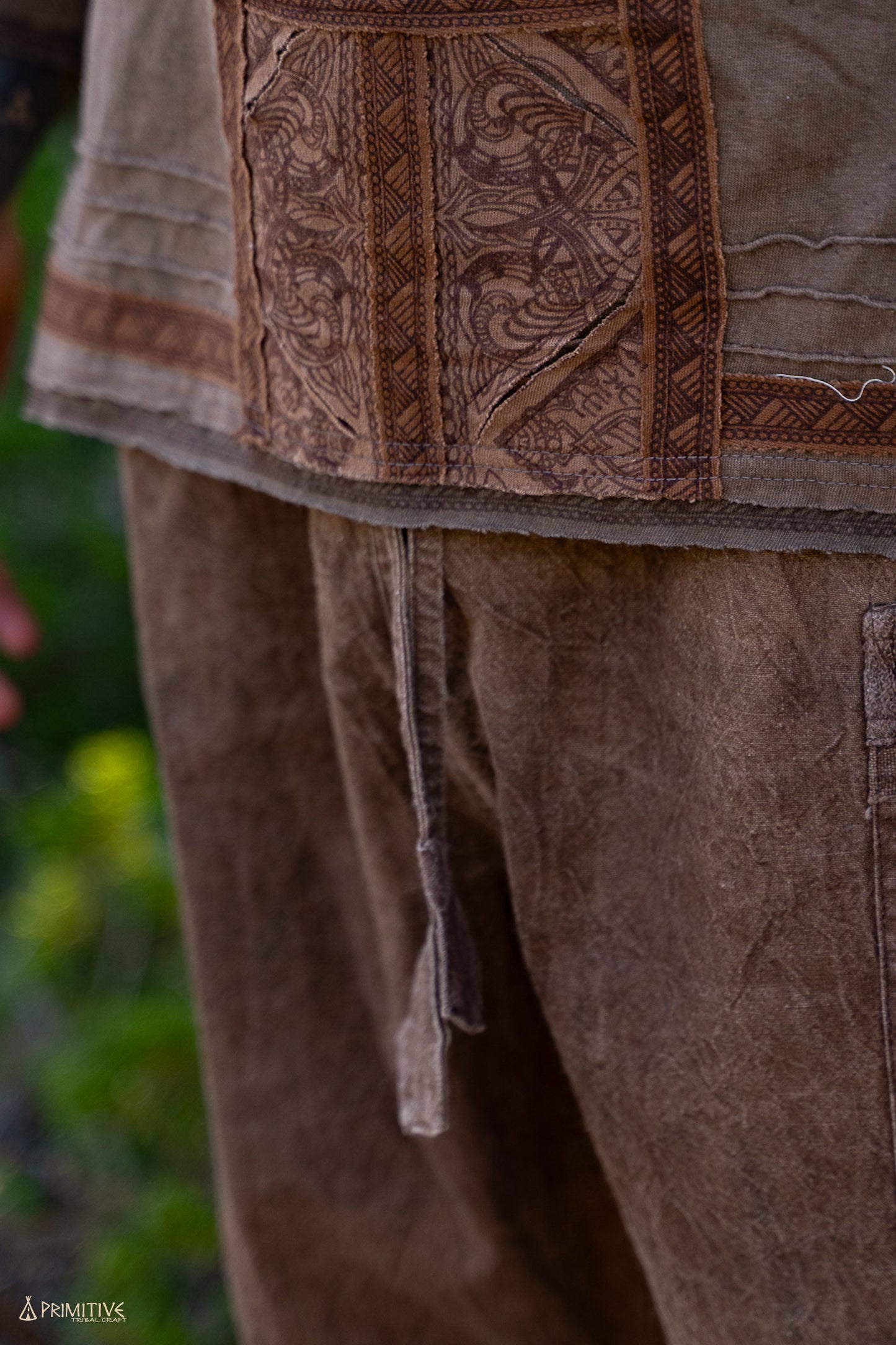 Tribal Shirt with Long Sleeves >> Handwoven Organic Hemp with Natural Dye