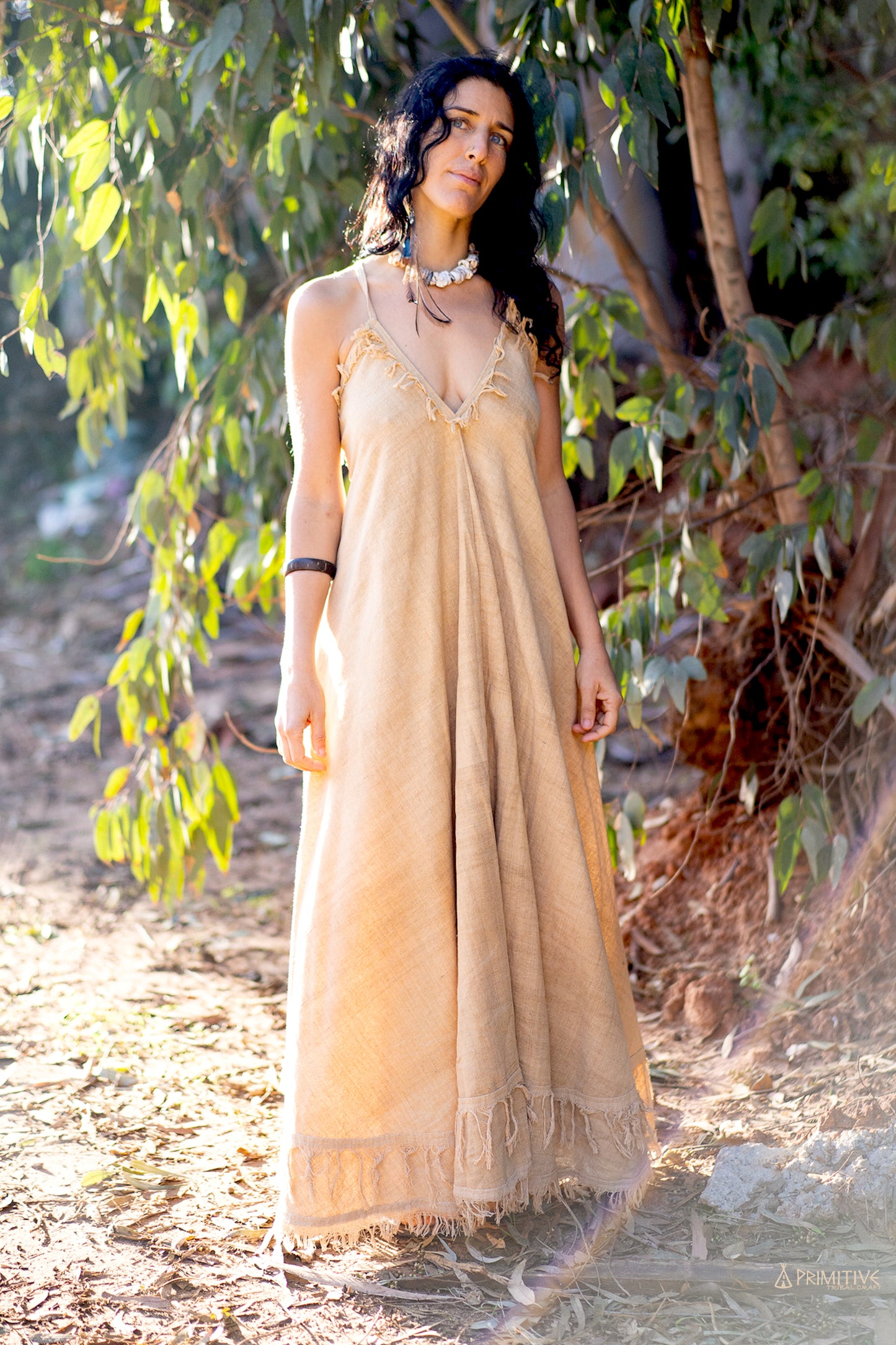 Ancient Weave Hemp Dress ~• One Size Adjustable Dress