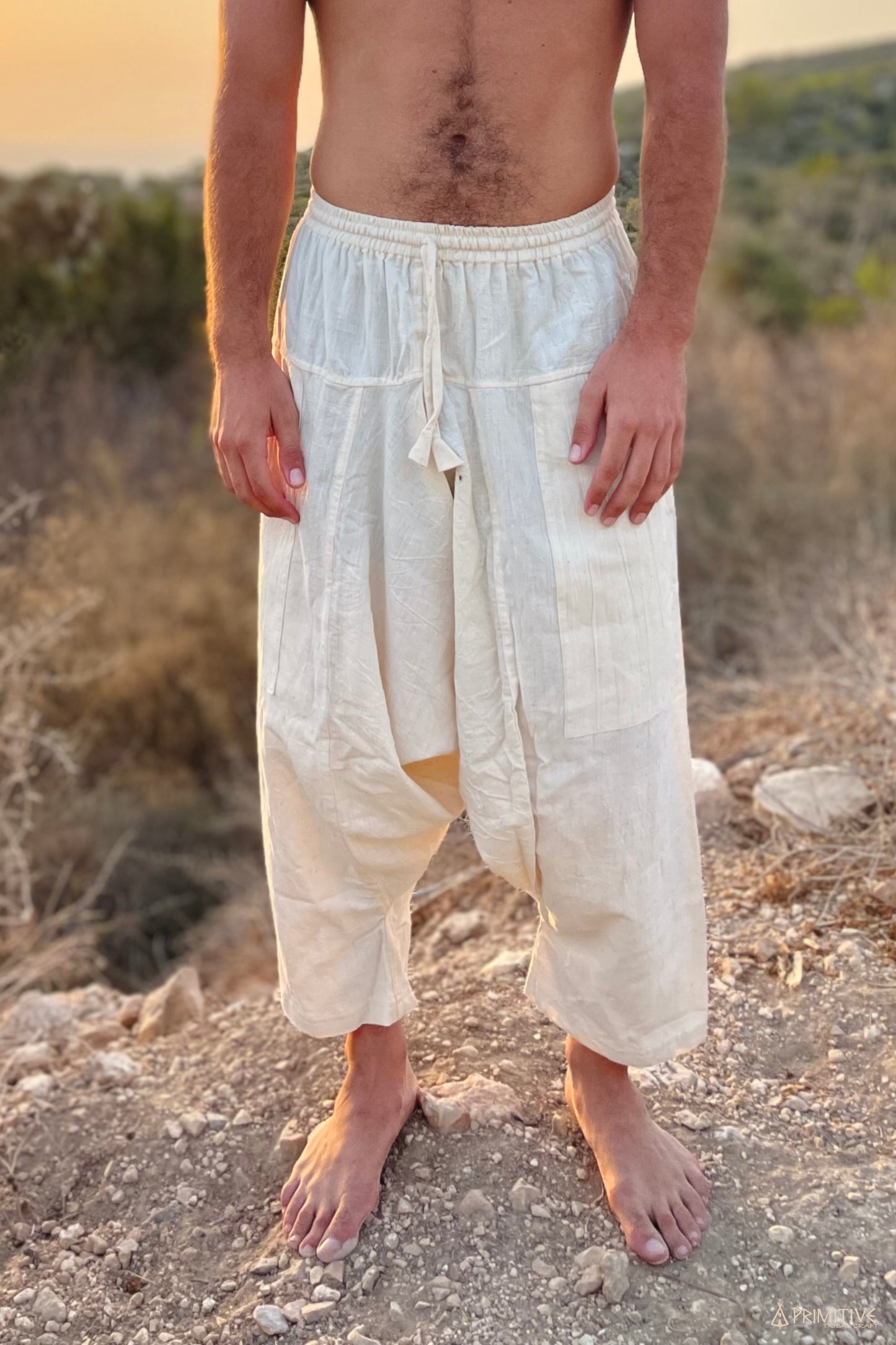 3/4 Harem Pants ⋙ Handwoven Khadi Cotton