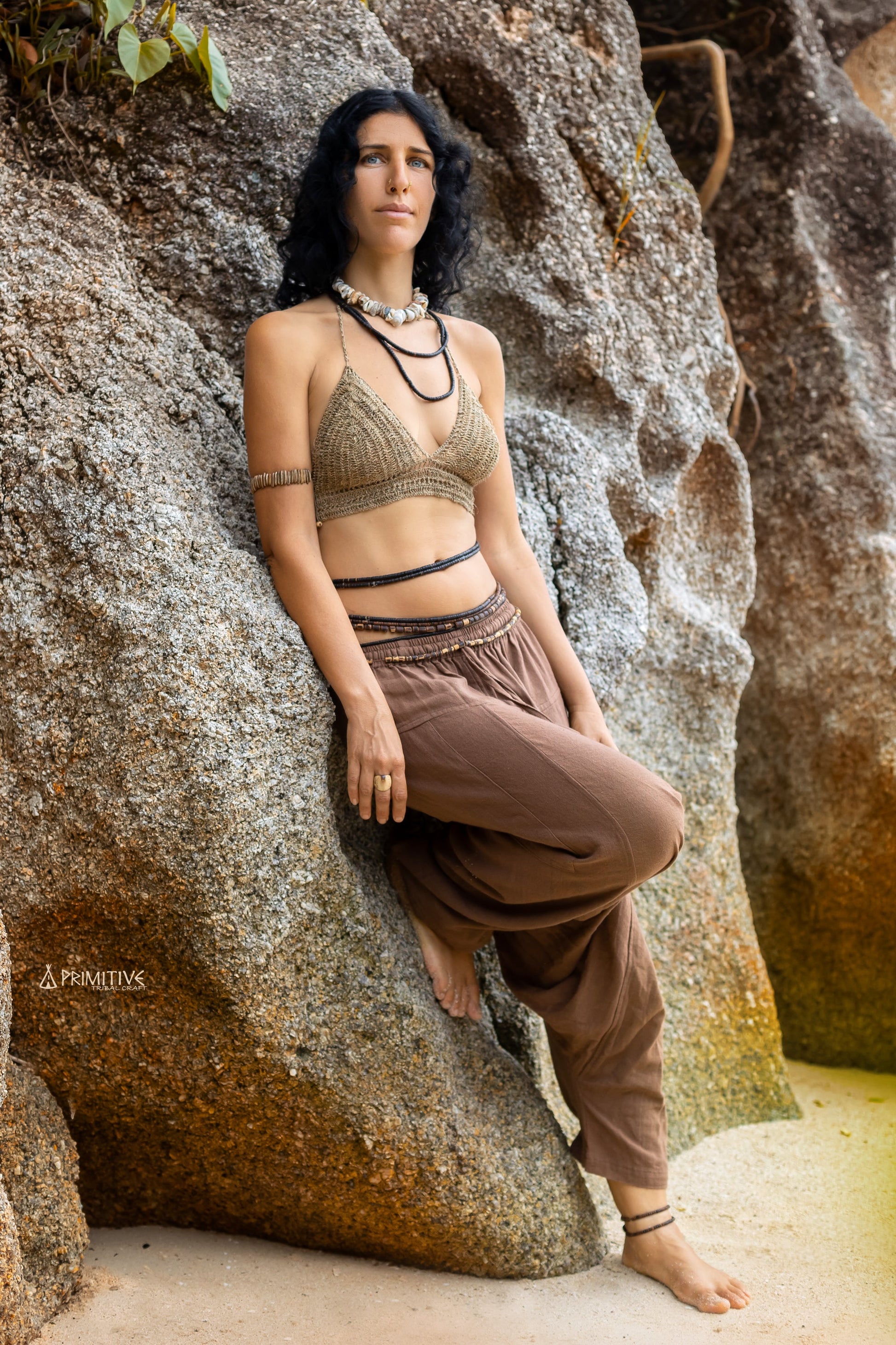 Nomad Spirit Outfit ⋙⋘ Knitted Beach Top + 3/4 Harem Pants – Primitive  Tribal Craft