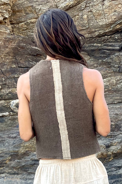 Aguila Outfit ⋙⋘ Aguila Vest ⋙ Handwoven Hemp Wool + 3/4 Harem Pants ⋙ Natural Cotton