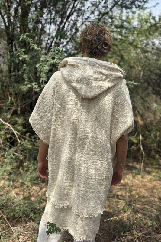 Open Poncho ~ Raw Khadi Cotton