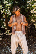Khadi Cotton Vest with Collar