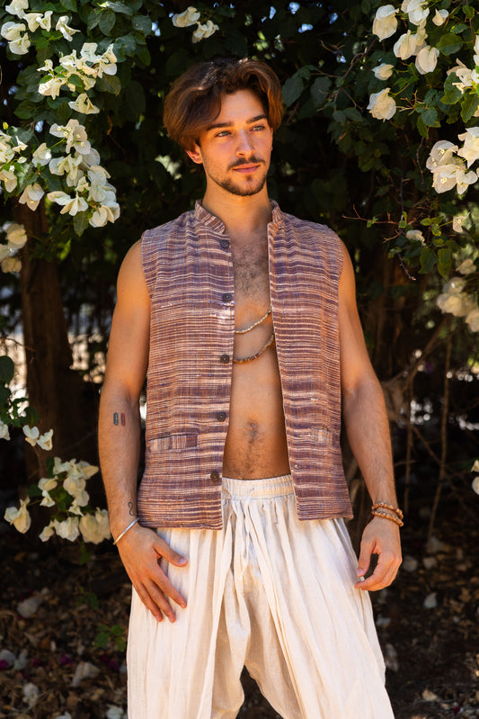 Khadi Baumwollweste mit Kragen