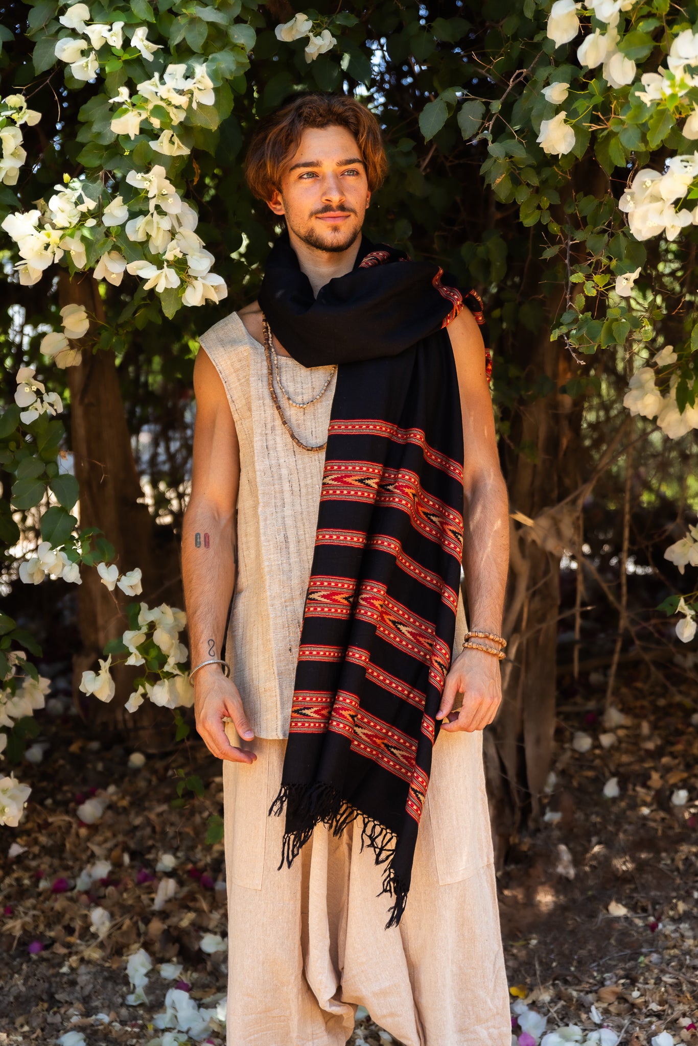 Kullu Shawl with Tribal Pattern ~ Pure Wool