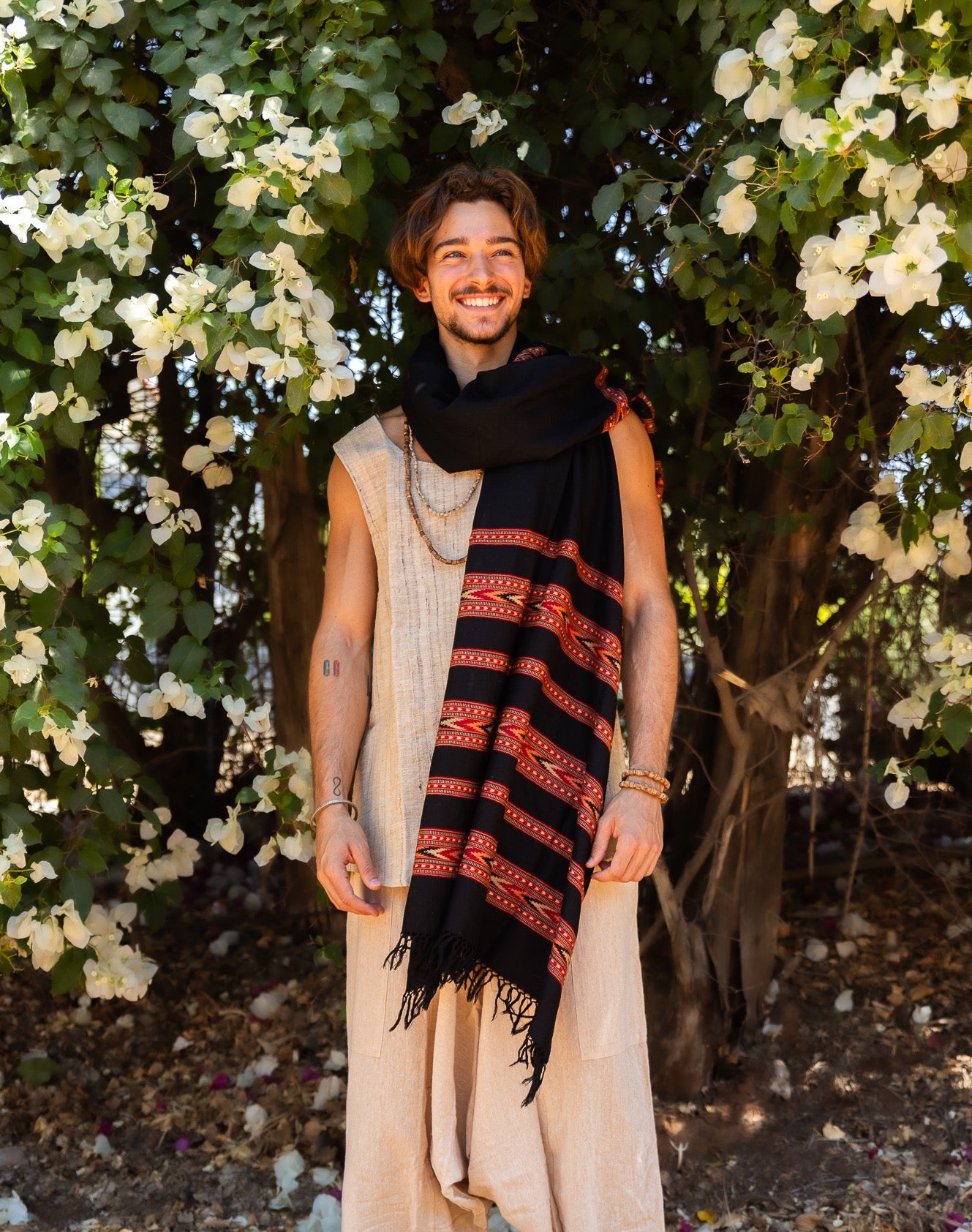 Kullu Shawl with Tribal Pattern ~ Pure Wool