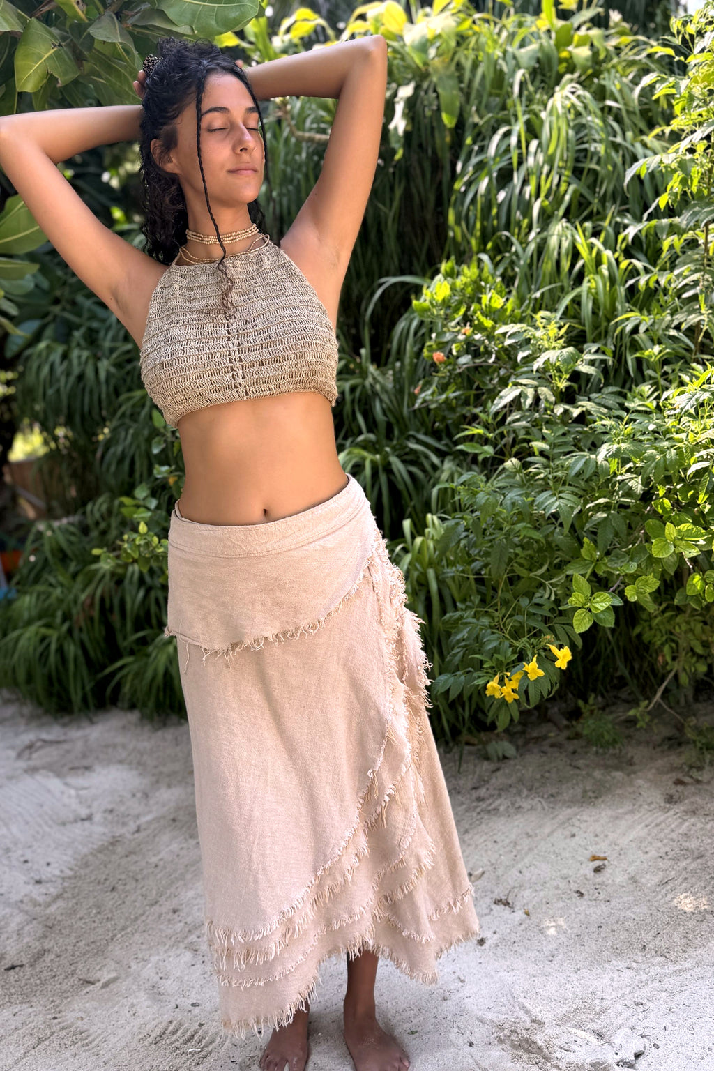 Gypsy Wrap Skirt ⋙⋗ with Frayed Edges ⋙⋗