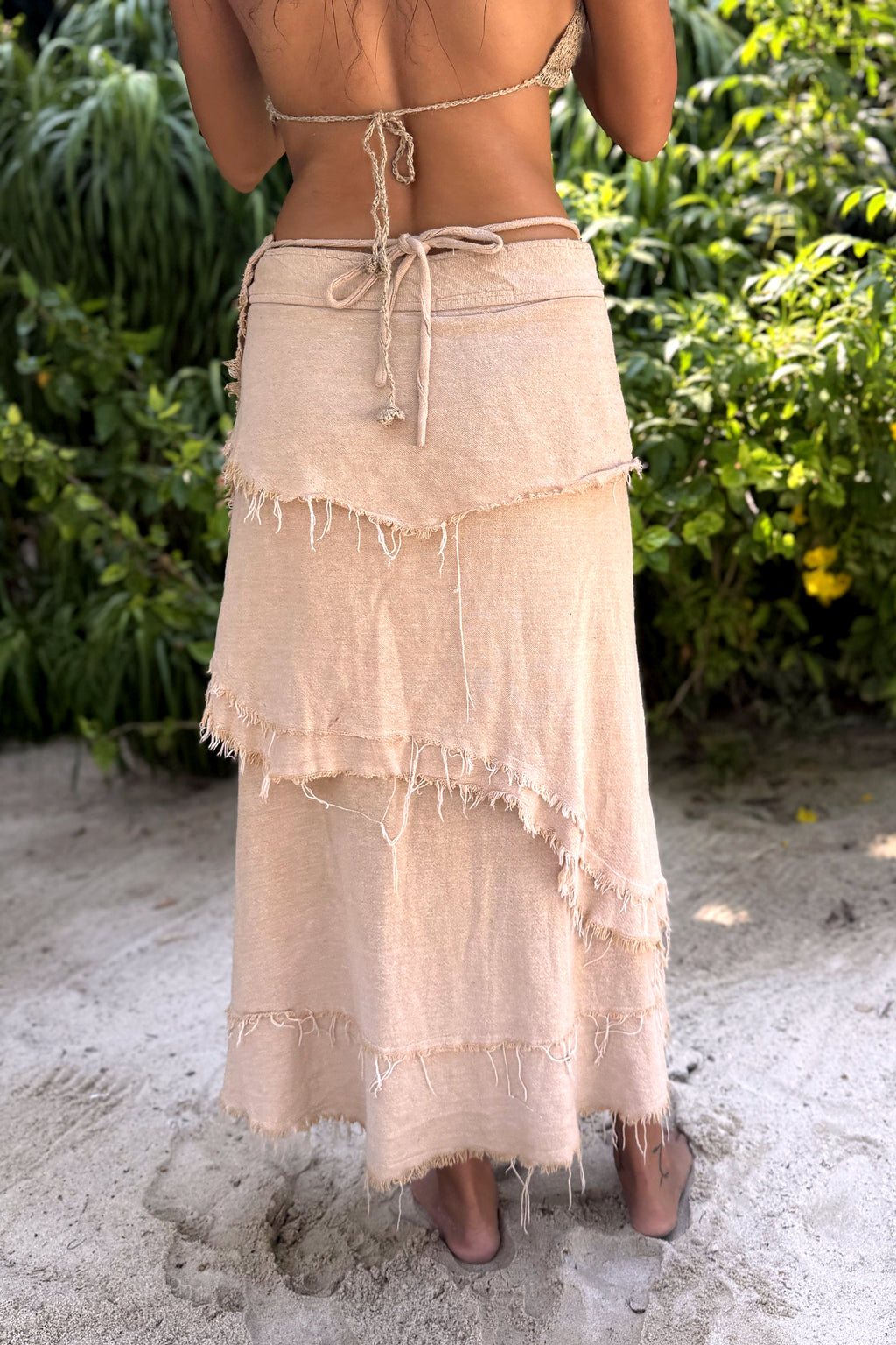 Gypsy Wrap Skirt ⋙⋗ with Frayed Edges ⋙⋗