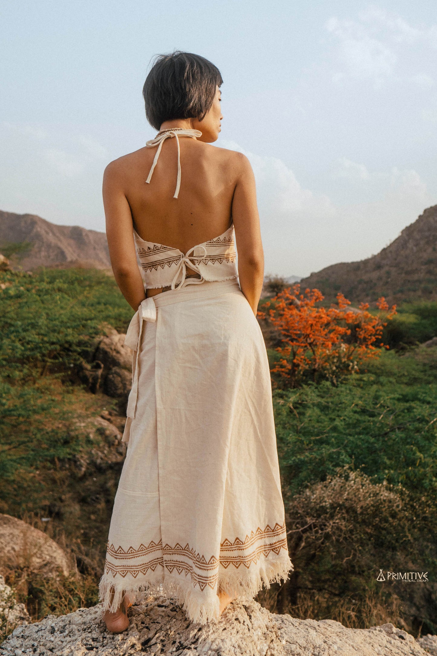 Saya Handwoven Khadi Top ~ Block Printed Cotton Blouse