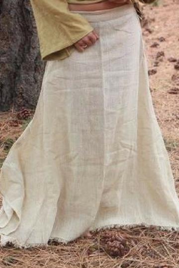 Hemp Fabric Bell Skirt ~