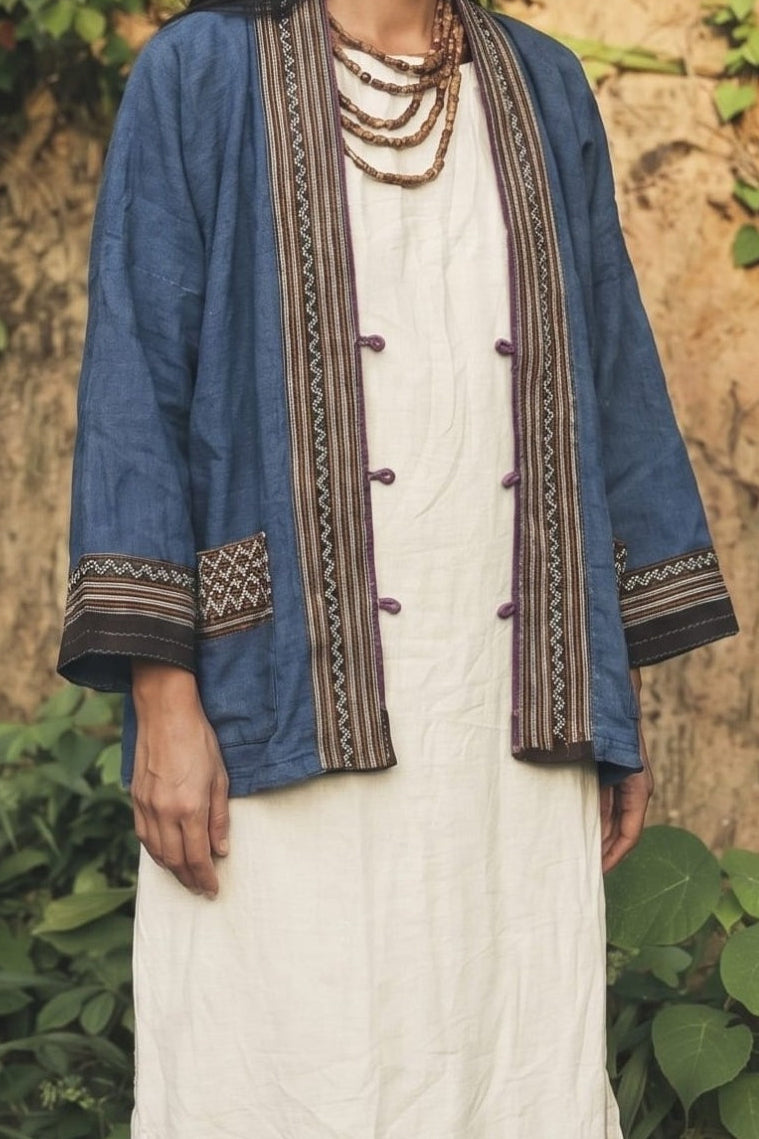 Tribal Vietnamese Jacket ⋙⋘ Handwoven Hemp