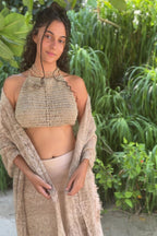 Wild Himalayan Nettle Shawl ~ Hand Knitted Nettle Fiber