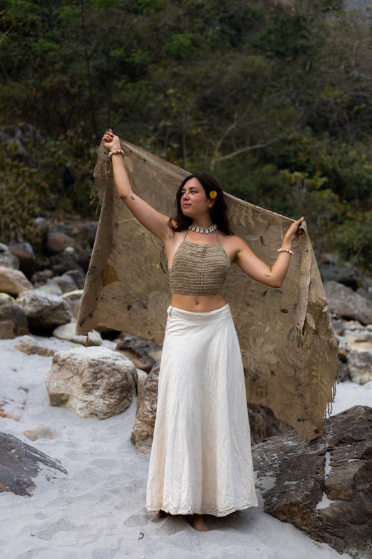 Handloom Cotton Shawl ~ Botanical Print Collection