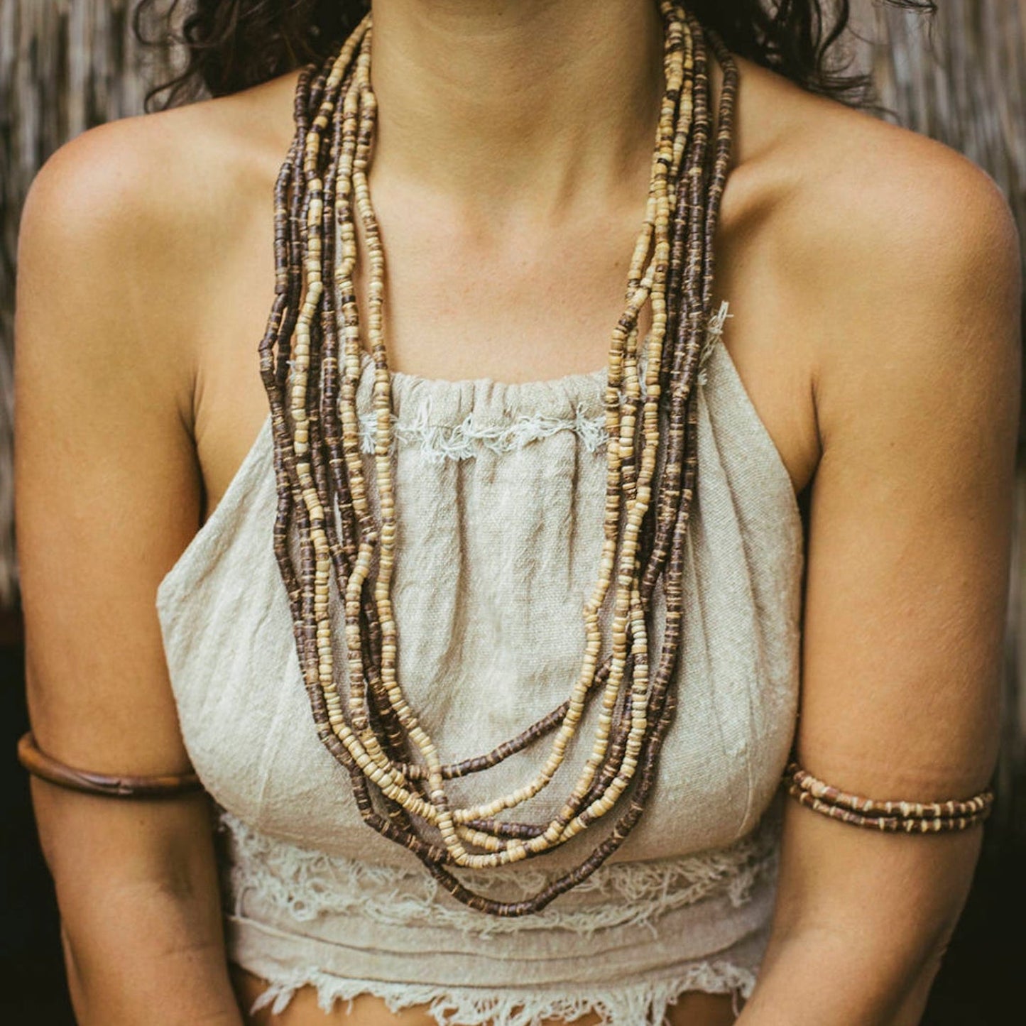 Coconut Beads Necklace ๑ Bracelet ๑ Belt ๑ Waist Beads ⋙ SET of 5