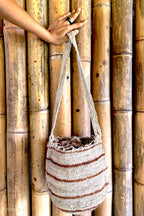 Maguey-Faser gestreifte Mochila ~ Fique Mochila ~ Naturfarbstreifen