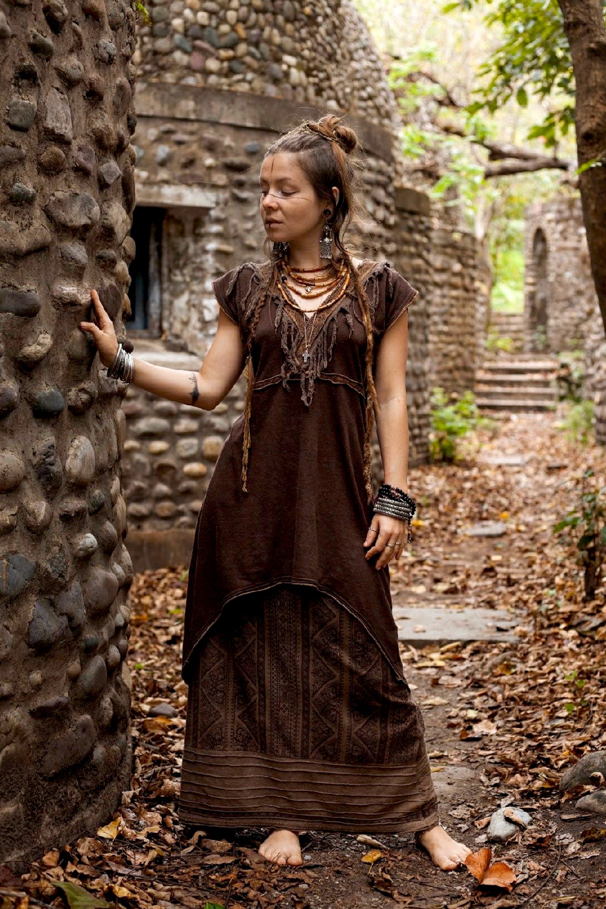 Long Tribal Hemp Tunic Top Asymmetrical Short Brown Hemp Dress Primitive Tribal Craft Long Tribal Hemp Tunic Top Asymmetrical Short Brown Hemp Dress Primitive Tribal Craft