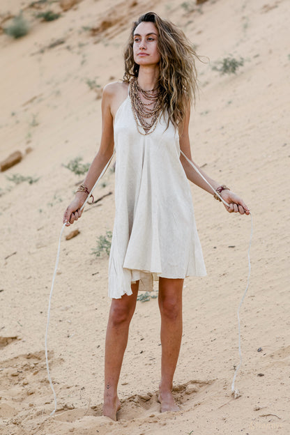 Short Butterfly Dress ⋙ Handwoven Raw Silk ⋙ Free Adjustable Size