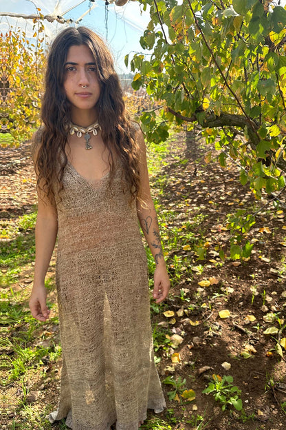 Long Knitted Himalayan Wild Nettle Dress