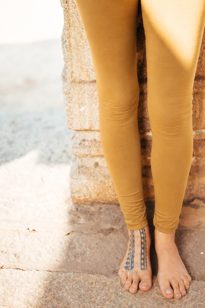 Extra lange schlichte Leggings ⫸ Bio-Baumwolle