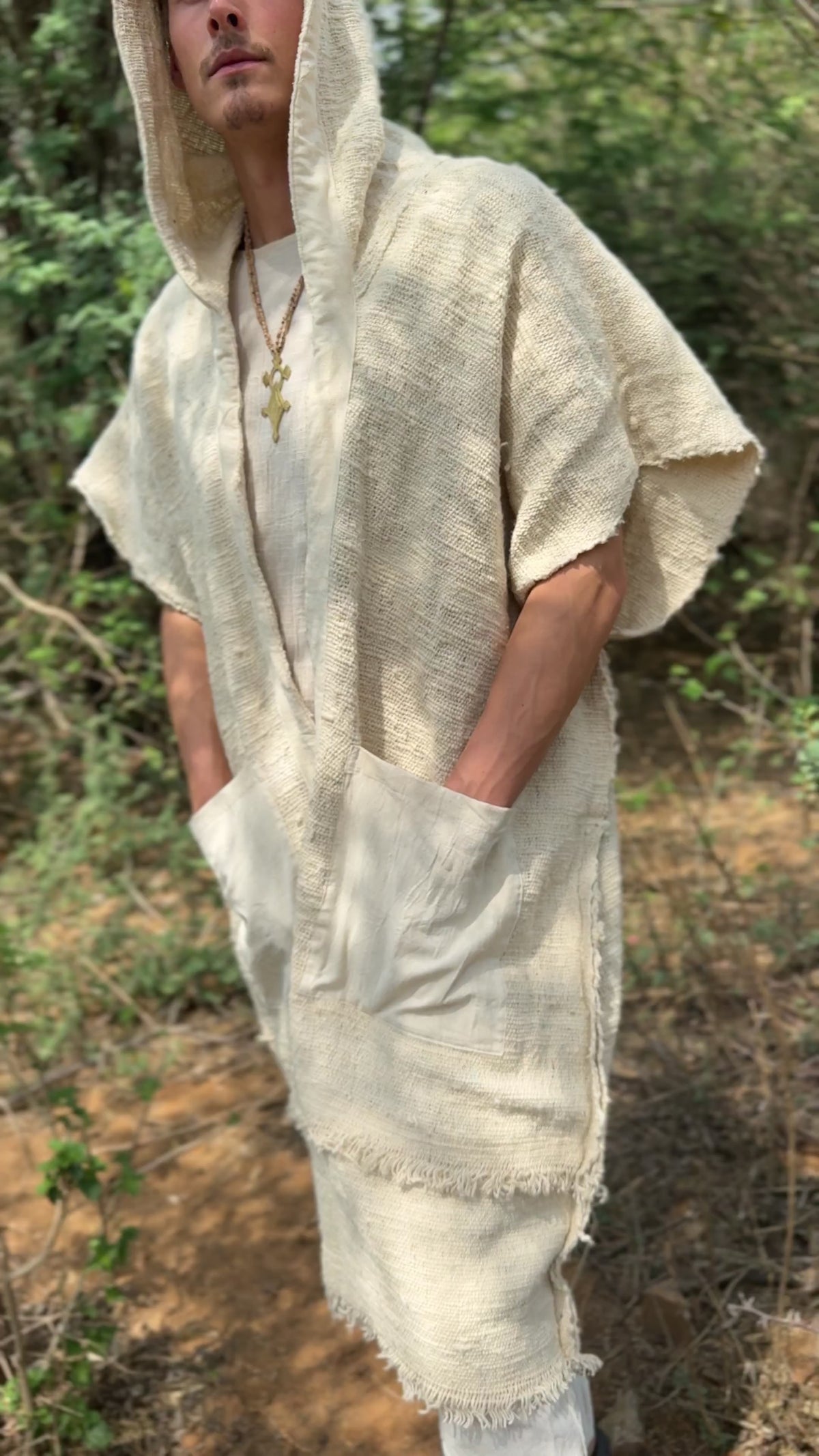 Open Poncho ~ Raw Khadi Cotton
