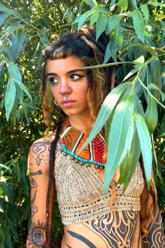 Gestricktes Strandtop ⋙ Wilder Himalaya-Hanf