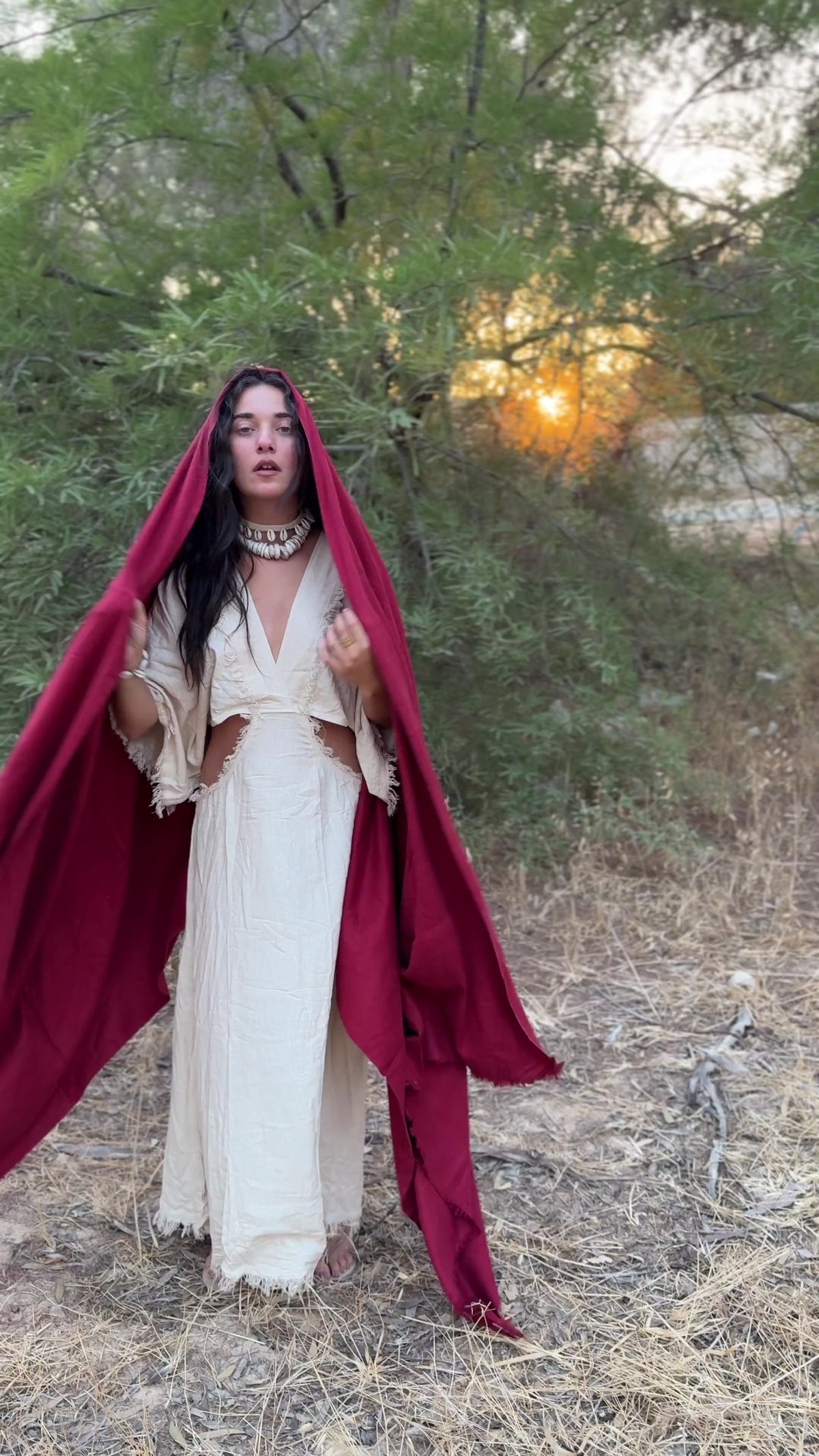 The Monk - Huge Handwoven Raw Silk Shawl