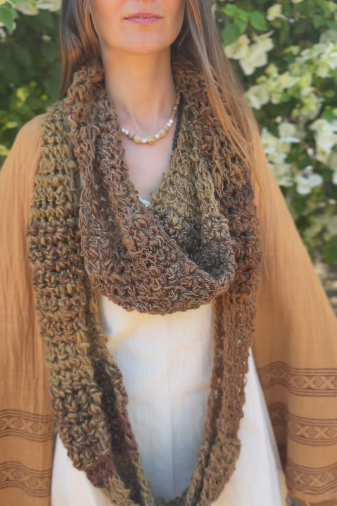 Knitted Loop Shawl ⋙๑ HandSpun Plant Dye Wool