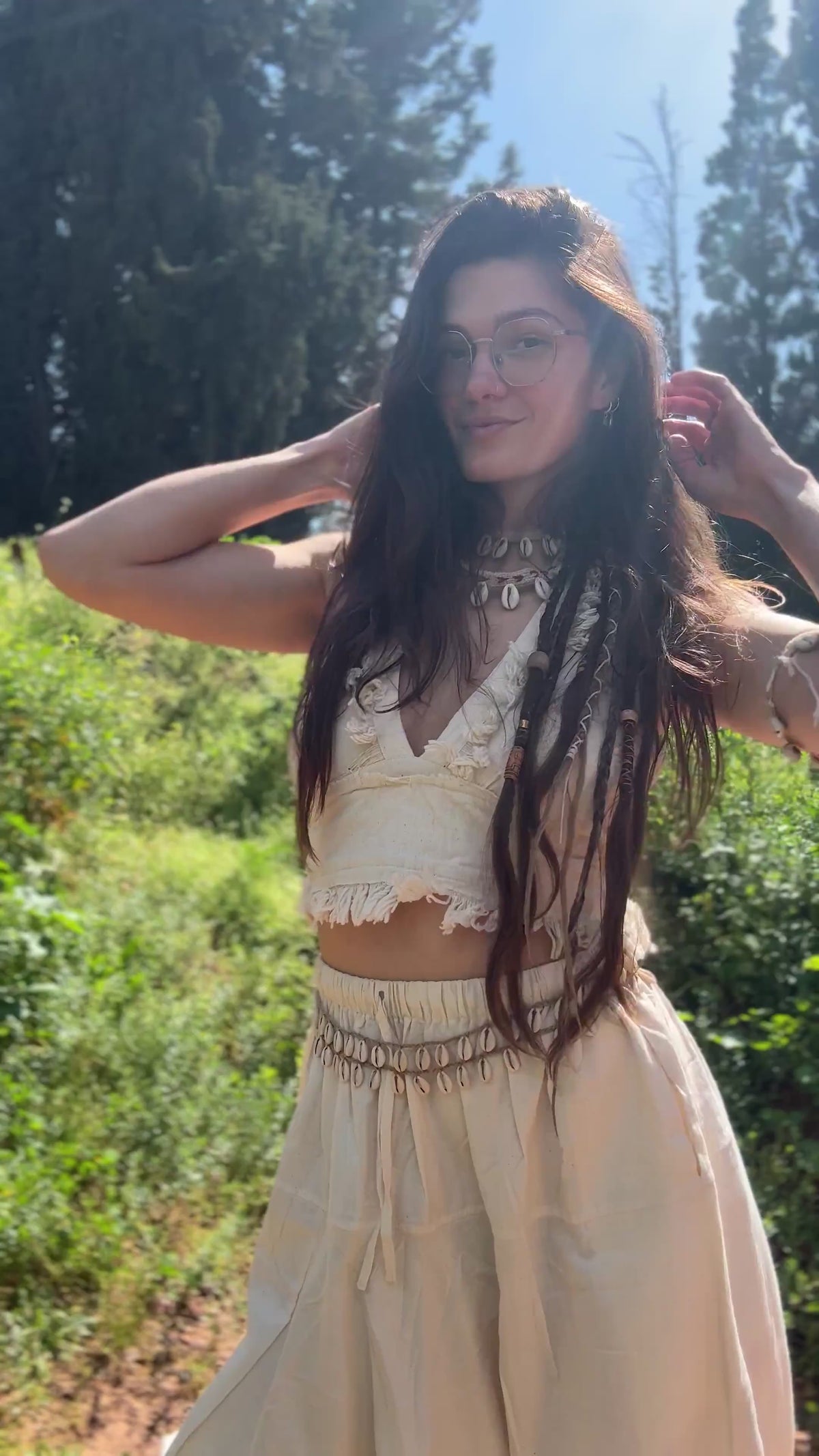 Satya Outfit ⋙⋘ Handloom Khadi Harem Pants and Triangles Top