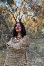 Himalayan Nettle Shawl – Organic Hand Knitted Large Wrap