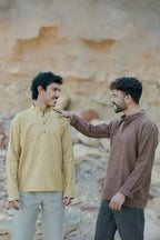 Kurta kurz ⫸ Handgewebte Khadi-Baumwolle
