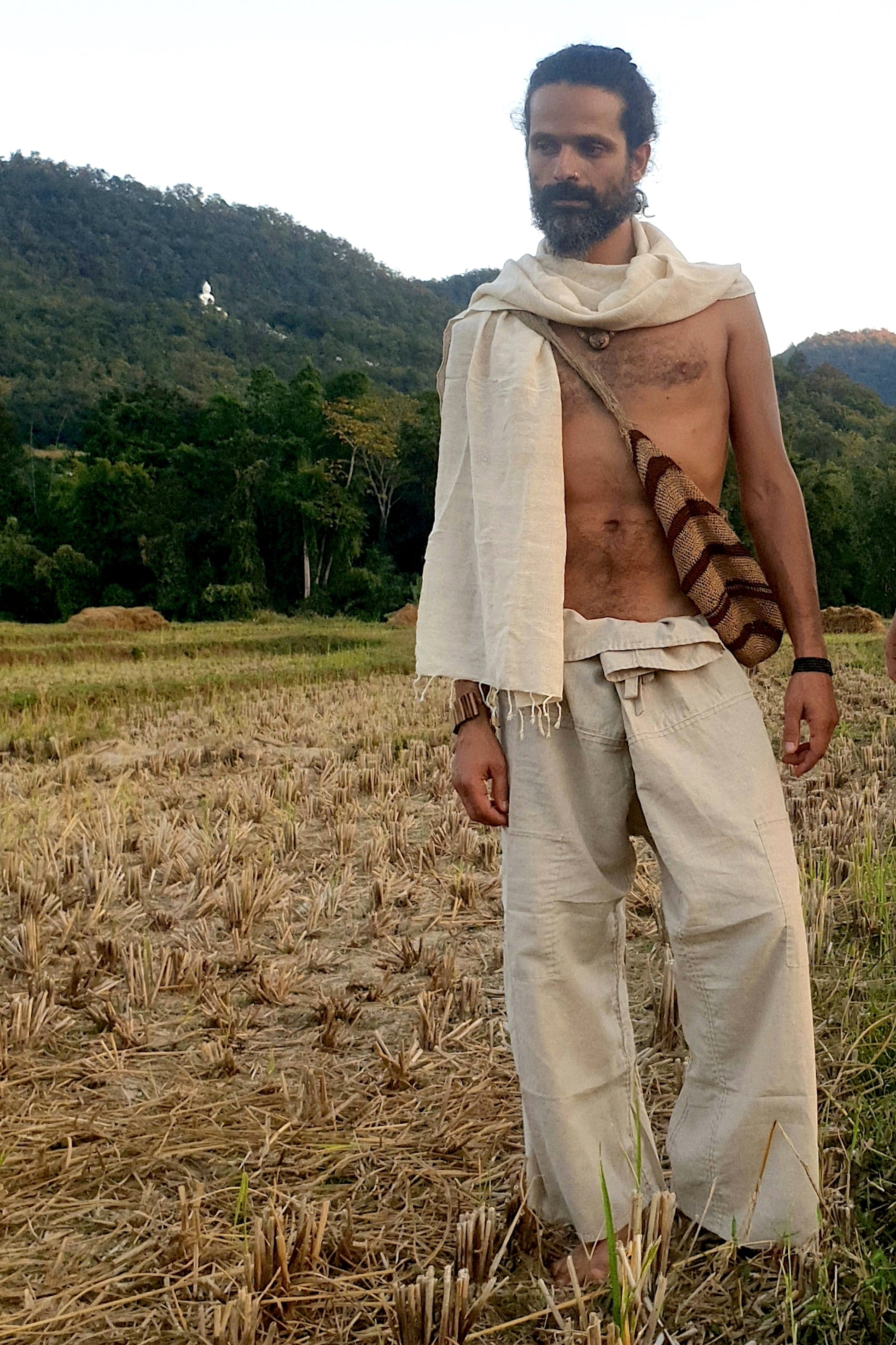 Hand Stitched Hemp Fisherman Pants