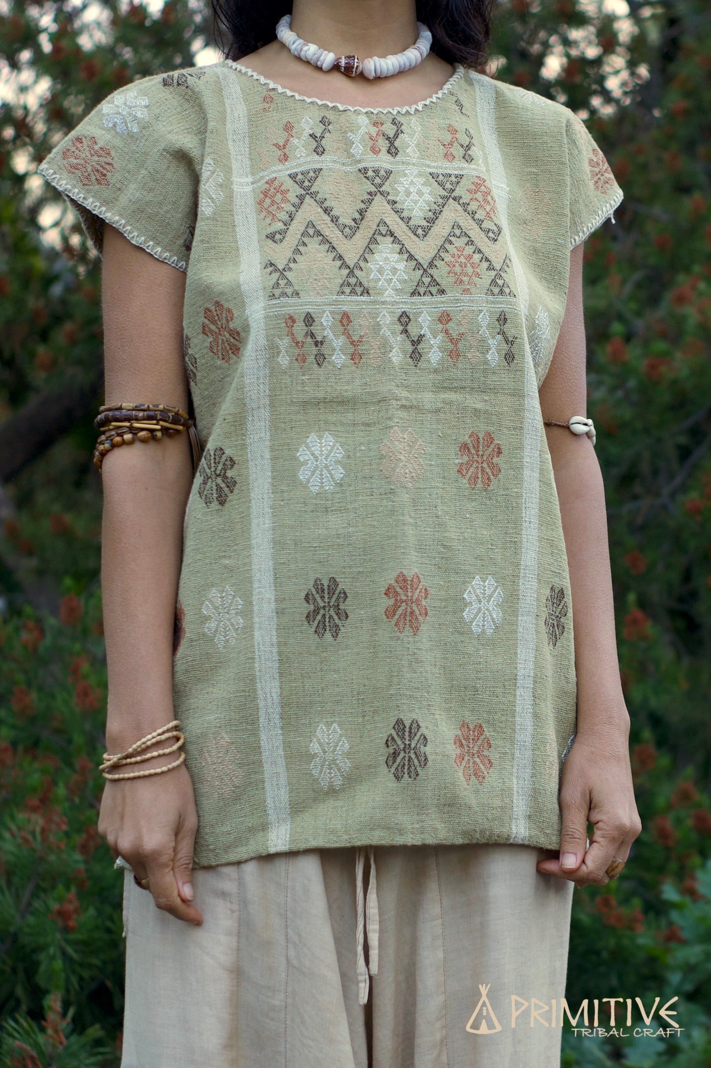 Native Cotton Huipil Top ๑⋙