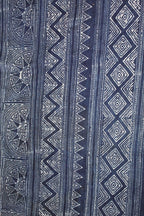 Block Printed Fabric ~ 5 meter roll . Indigo natural dye . Hill tribe