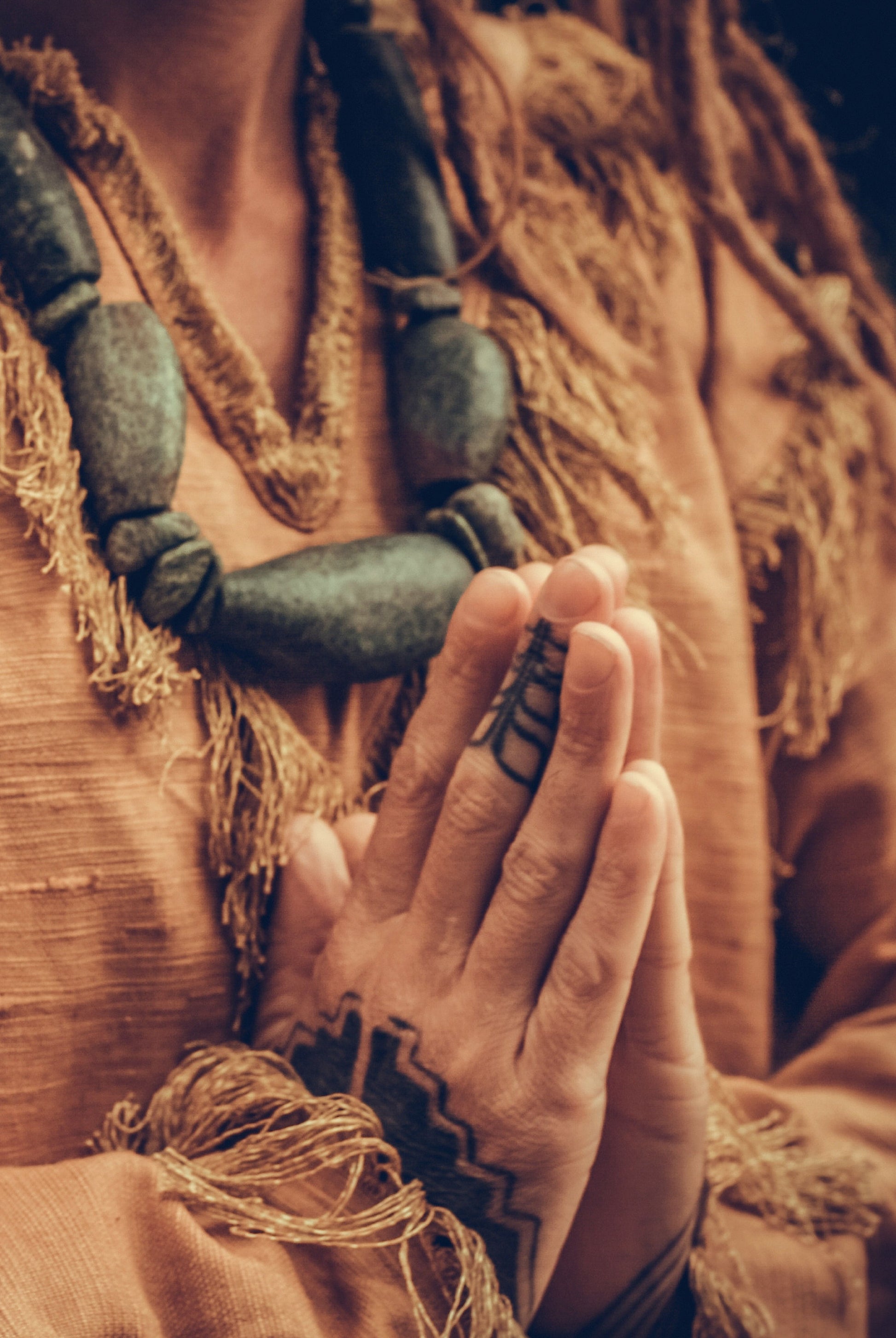 Eagle Wings Native Ritual Long Sleeves Shirt ~ Handwoven Khadi Cotton