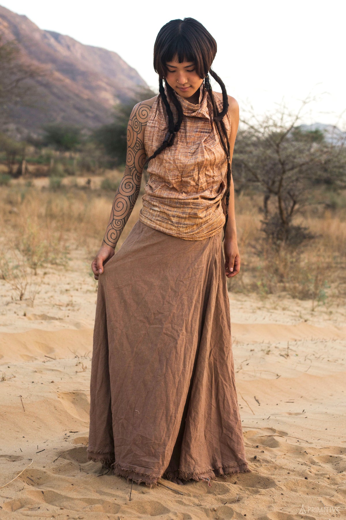 Earth Wrap Skirt ⋙⋘⋘ Long Cotton Skirt