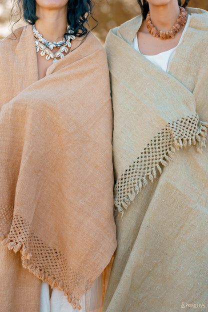 Wild Handloom Cotton Shawl ⋙⋘ Green or Brown Cotton