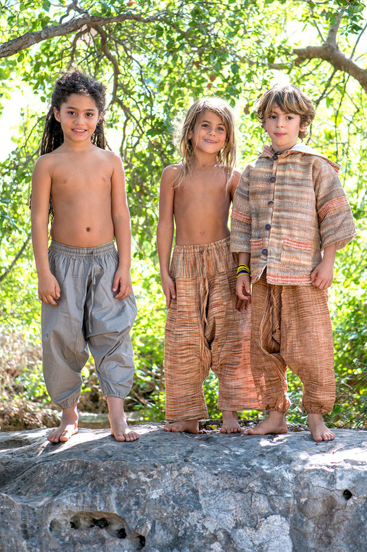 Earthy Pixie Children Jacket ⋙ Handwoven Khadi Cotton