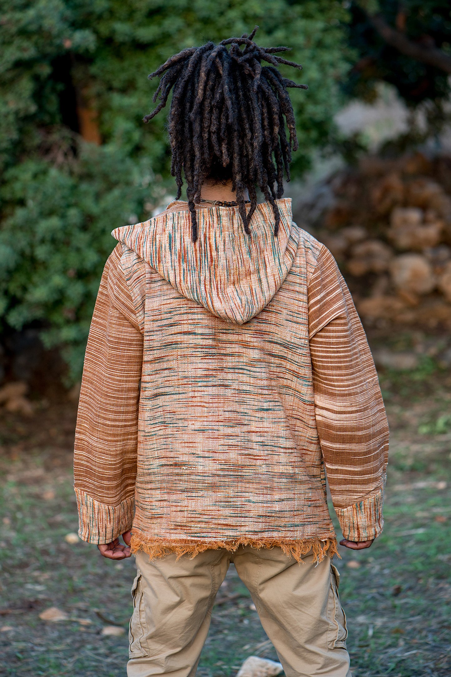 Hoodie with Side Buttons ⋙ Handwoven Khadi Cotton