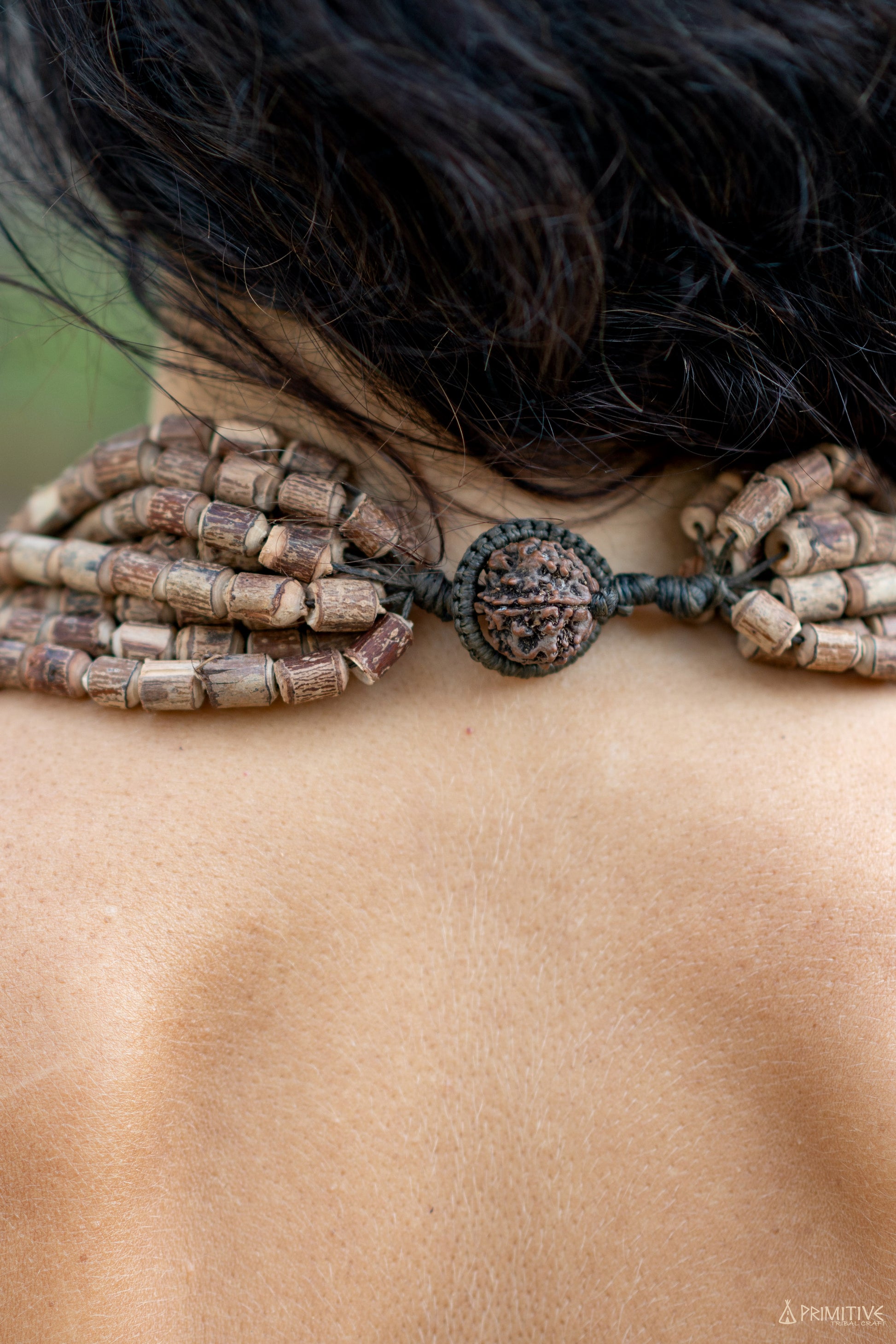 Large Tulsi Wood Beads Necklace