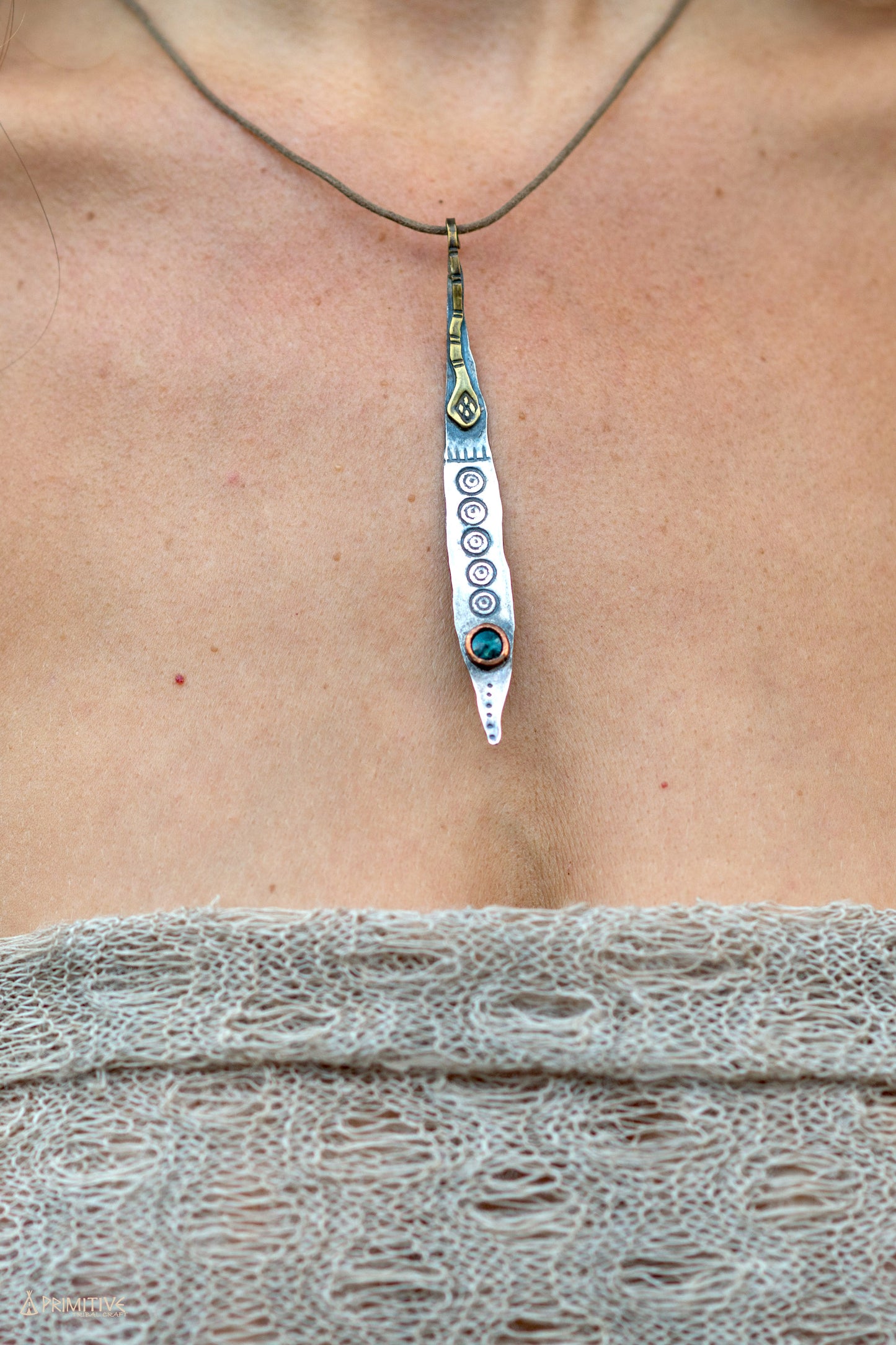 Organika Mystica Pendant ⋙ Hand Hammered Silver Bronze & Brass