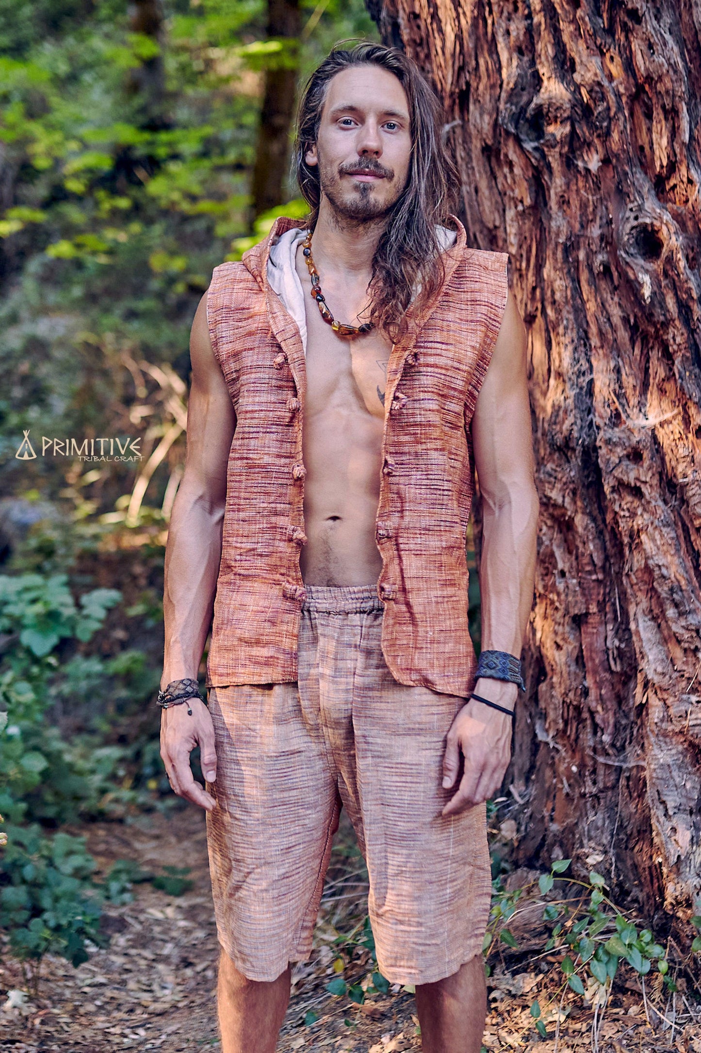 Tibetan Vest with Hoodie ๑⋙ Khadi Cotton