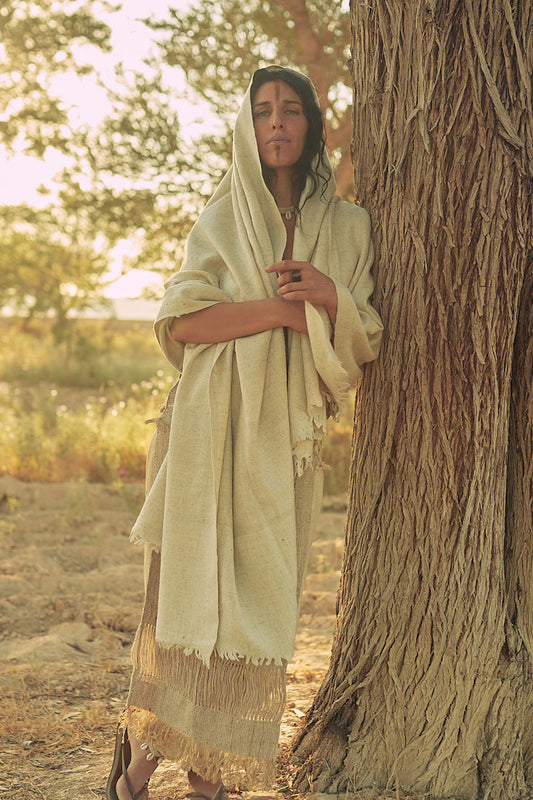 Ancient Path Shawl ⫸ Handspun Handwoven Khadi Wool