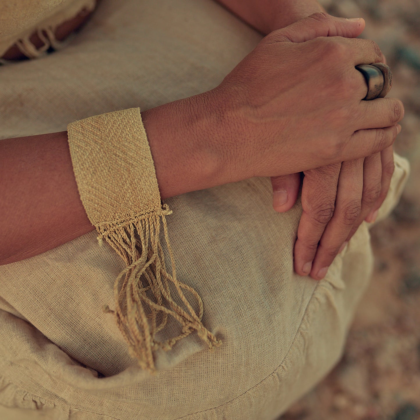 Plant Fiber Woven Bracelet »»» Tribal Pattern »»»