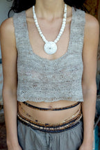 Short Nettle Yarn Knitted Top