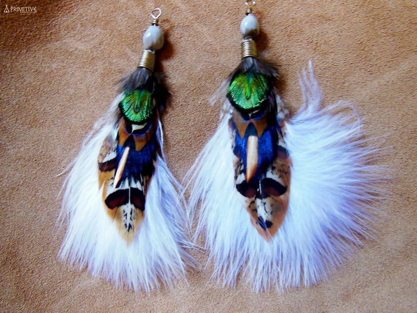 Tribal Aztec Feather Earrings ~