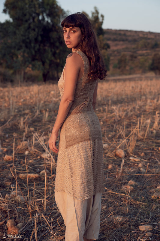 Wild Nettle Dress ~>> Hand-knitted Himalayan Nettle Yarn